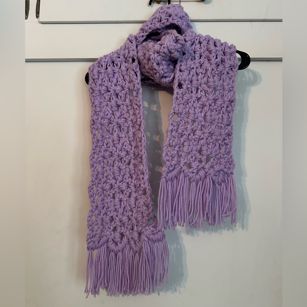 Lavender Crochet Scarf